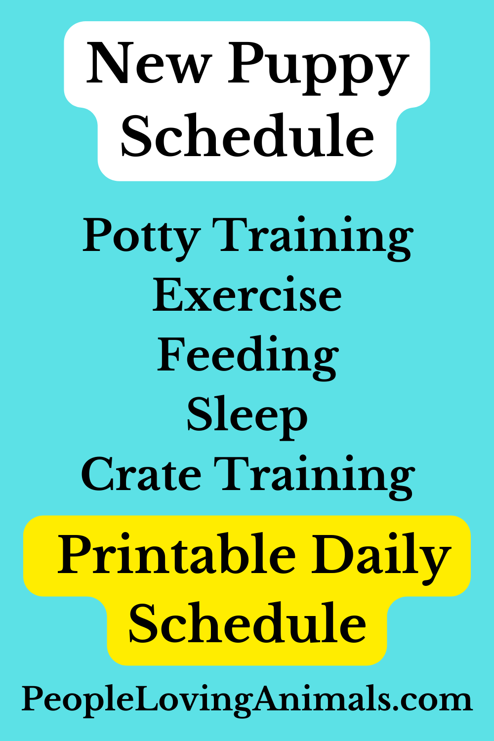 New Puppy Schedule - Printable Daily Schedule