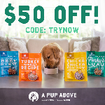 50% off a pup above dog food