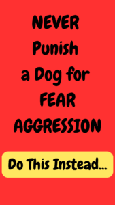 never punish a dog for fear aggression