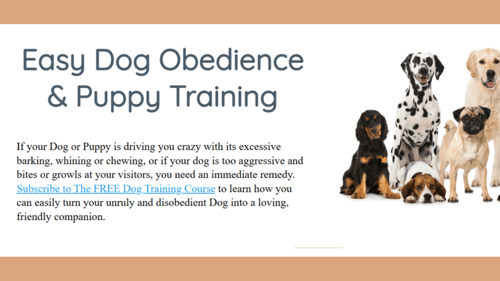 free dog training course