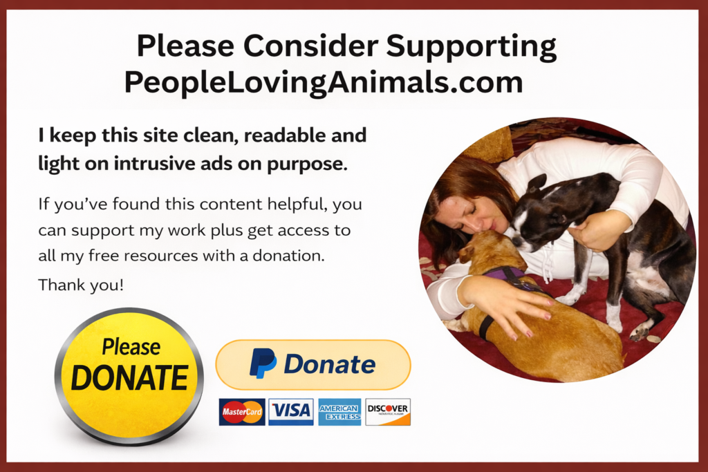 Please donate to support PeopleLovingAnimals.com