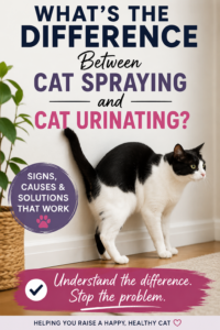 what's the difference between cat spraying and cat urinating?